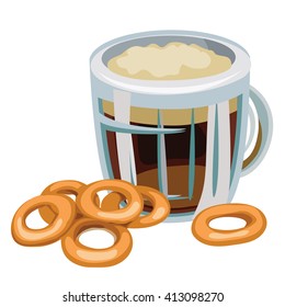 A mug of kvass. Vector illustration.