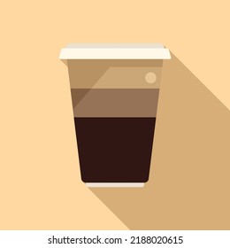 Mug latte icon flat vector. Coffee cup. Americano cream