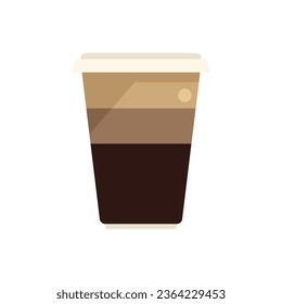 Mug latte icon flat vector. Coffee cup. Americano cream isolated