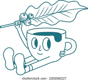 mug with leaf coffee expression