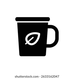 Mug with Leaf Label and Handle for Eco-Friendly Design