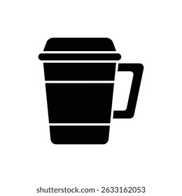Caneca com tampa e alça dobrável para uso conveniente de viagem