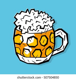 Mug of light beer.