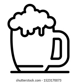 Mug of light beer icon. Outline mug of light beer vector icon for web design isolated on white background