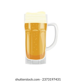 Mug of light beer on white background