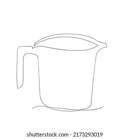 Mug line art drawing style, the jug sketch black linear isolated on white background, the best jug line art vector illustration.