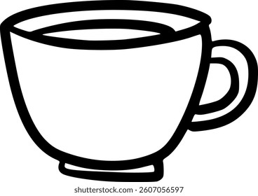 Mug line art, simple drink container icon.