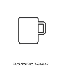 Mug line icon, outline vector sign, linear style pictogram isolated on white. Symbol, logo illustration. Editable stroke. Pixel perfect