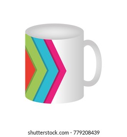 mug with lines colored  vector illustration
