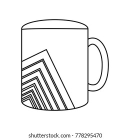 mug with lines  vector illustration