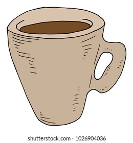 Mug for the liquid. Cup. Vector illustration.