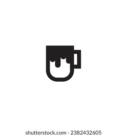 mug logo with spilled water and transparent background