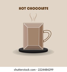 Mug made of chocolate square, hot chocolate concept