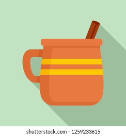 Mug of mexican drink icon. Flat illustration of mug of mexican drink vector icon for web design