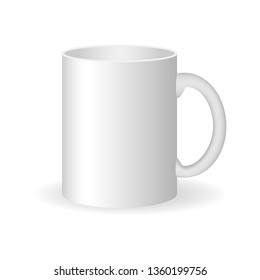 Mug mockup isolated on white background. Vector illustration