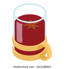 Mug mulled wine icon. Isometric of mug mulled wine vector icon for web design isolated on white background