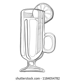 mug with mulled wine vector hand-drawn