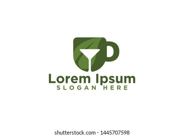 Mug, And Negative Space of Glass Wine, Logo Designs, Vector Illustration