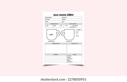 MUG ORDER FORM kdp interior