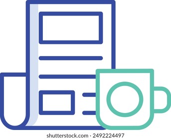 mug outline color vector illustration
