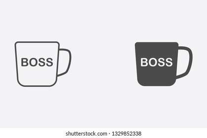 Mug outline and filled vector icon sign symbol