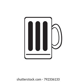 Mug outline on a white background, Vector illustration