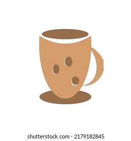 a mug with a pattern of coffee beans. for your design.vector illustration.high resolution.isolated on a white background