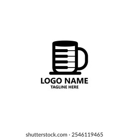 mug piano logo design vector