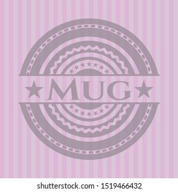 Mug pink emblem. Retro. Vector Illustration. Detailed.