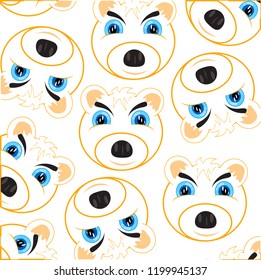 Mug polar bear pattern on white background