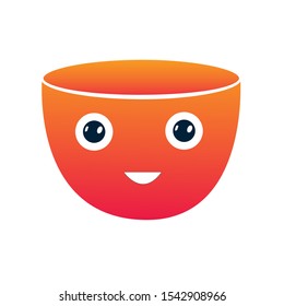 Mug porcelain cup cute kawaii cartoon vector illustration