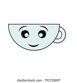 Mug porcelain cup smiling cartoon