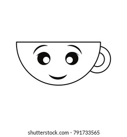Mug porcelain cup smiling cartoon