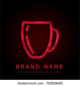 Mug red chromium metallic logo