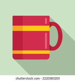 Mug reflection icon flat vector. Coffee mug. Hot cup