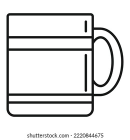 Mug reflection icon outline vector. Coffee mug. Hot cup