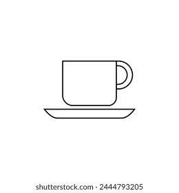 Mug with saucer icon isolated on white background. Drink symbol modern, simple, vector, icon for website design, mobile app, ui. Vector Illustration