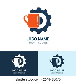 mug setting logo design template
