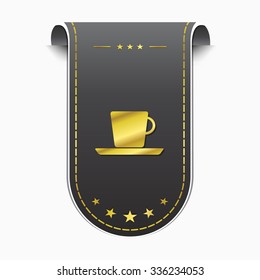 Mug Sign golden Vector Icon Design