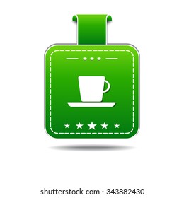 Mug Sign Green Vector Icon Design