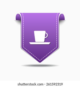 Mug Sign Purple Vector Icon Design