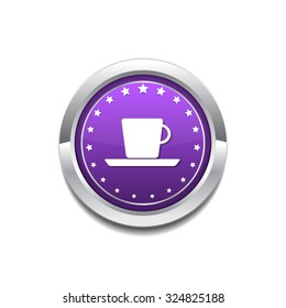 Mug Sign Purple Vector Icon Button