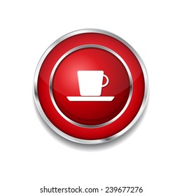 Mug Sign Red Vector Icon Button