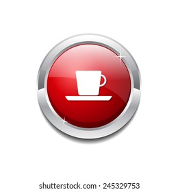 Mug Sign Red Vector Icon Button