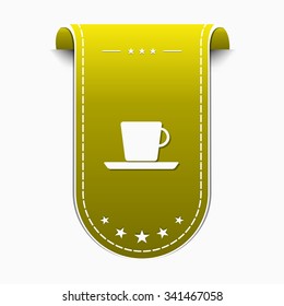 Mug Sign Yellow Vector Icon Design