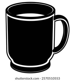  mug Silhouette vector with white background