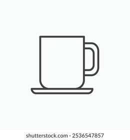 Mug simple thin like stroke vector icon.