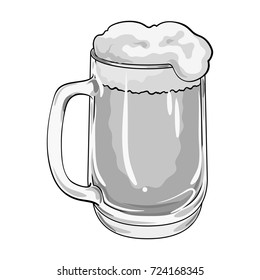 Mug single icon in monochrome style.Mug, vector symbol stock illustration web.