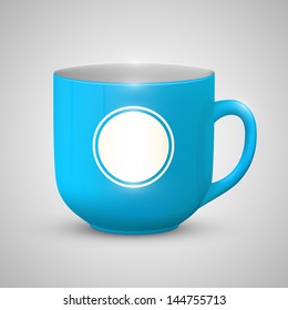 Mug with space for text color blue