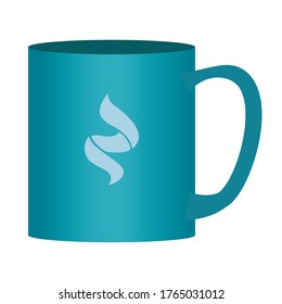 mug with stationery template vector illustration design